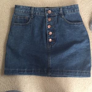 Embroidered Rainbow Denim Mini Skirt